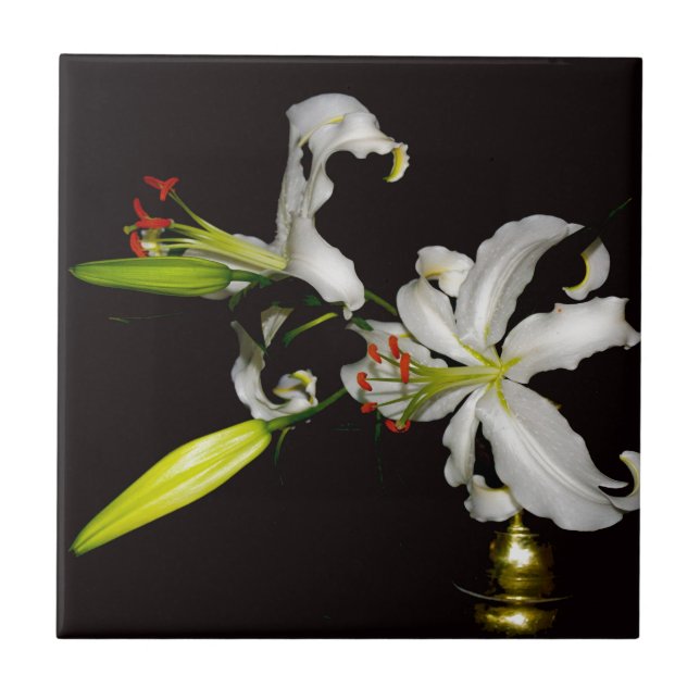 Irish Design- Brass and Flower Collection Tile (Front)