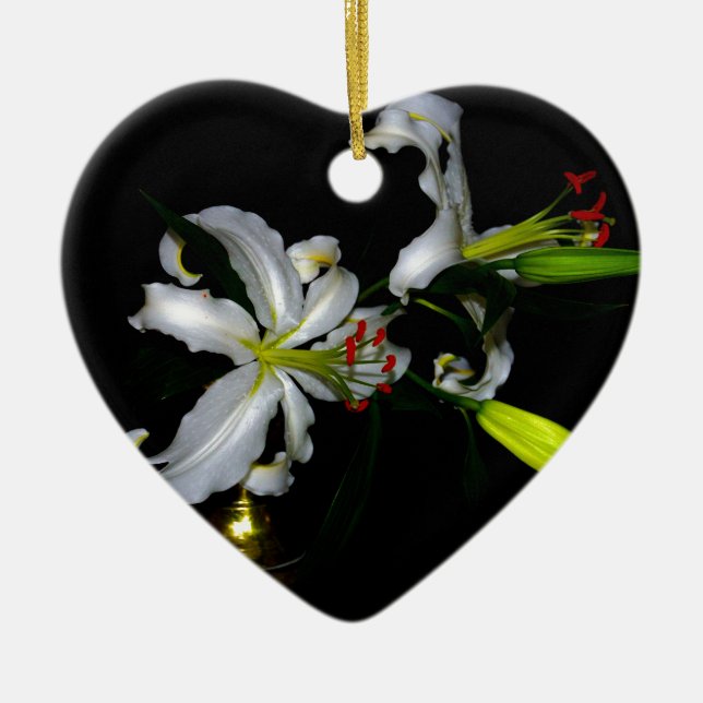 Irish Design-Brass and Flower Design Ceramic Ornament (Front)