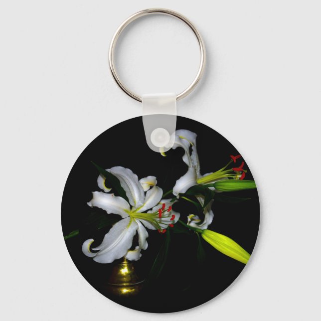 Irish Design-Brass and Flower Design Keychain (Front)