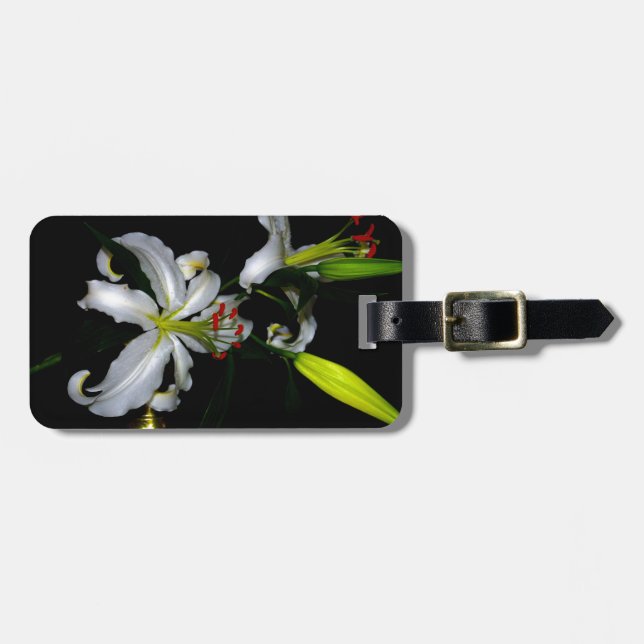 Irish Design-Brass and Flower Design Luggage Tag (Front Horizontal)