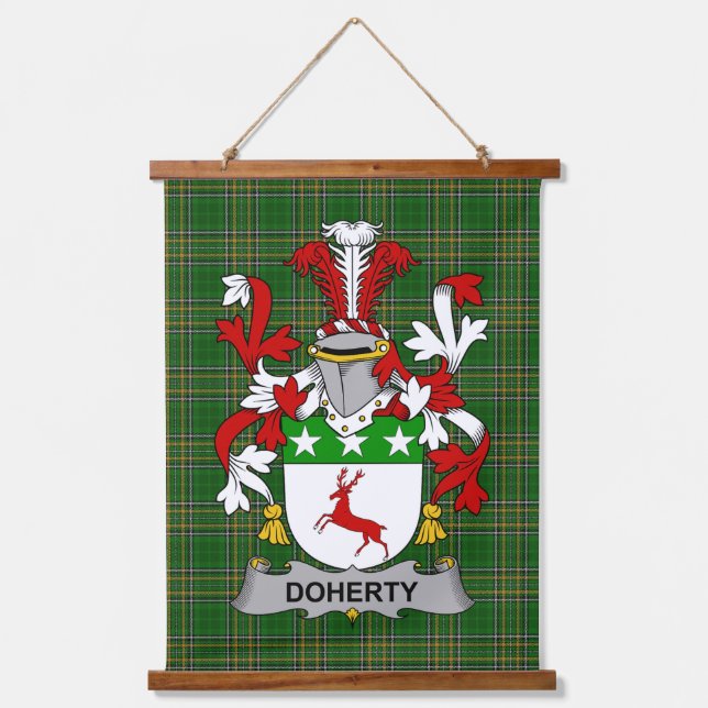 Irish Doherty or O_Doherty Coat of Arms Family Cre Hanging Tapestry (Front)