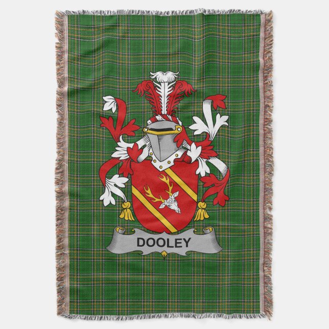  Irish Dooley or O_Dooley Coat of Arms Family Cres Throw Blanket (Front Vertical)