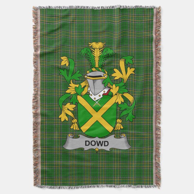 Irish Dowd or O_Dowd Coat of Arms Family Crest Ir Throw Blanket (Front Vertical)