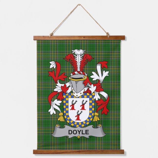 Irish Doyle or O_Doyle Coat of Arms Family Crest Hanging Tapestry (Front)