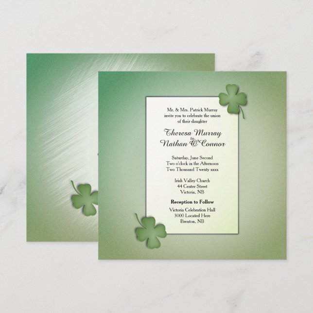 Irish Dream Faire-part de mariage (Devant / Derrière)