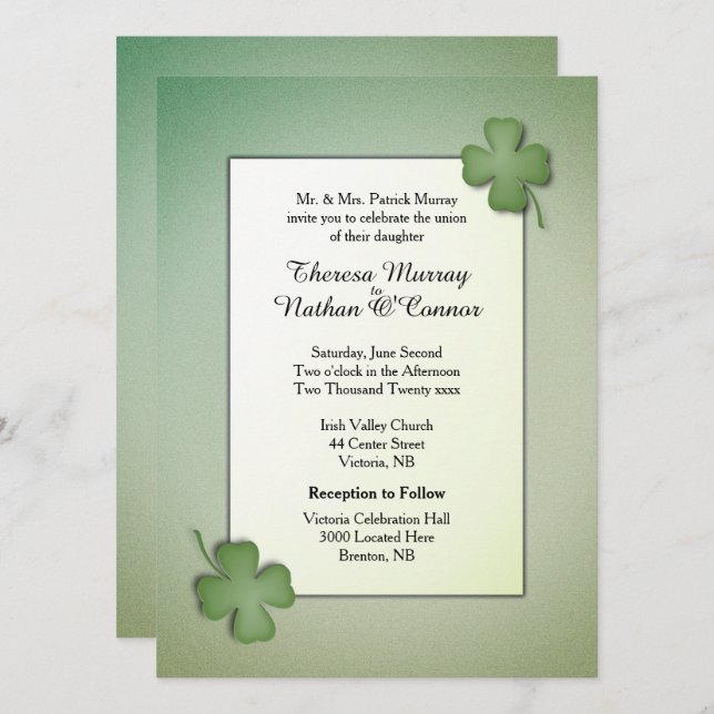 Irish Dream Wedding Invitation (Front/Back)