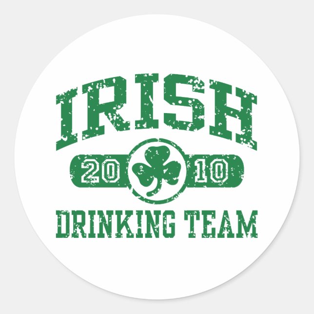 Irish Drinking Team 2010 Classic Round Sticker (Front)
