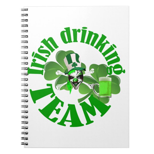 Irish drinking team notebook (Front)