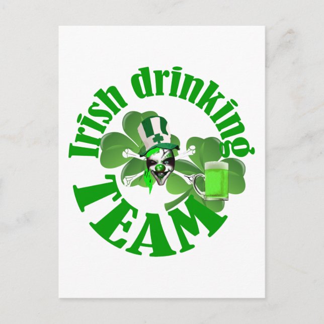 Irish drinking team postcard (Front)