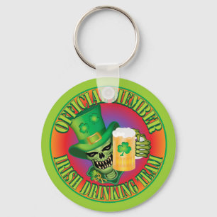 Irish Drinking Team Skull Keychain