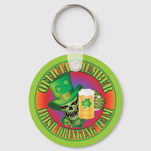 Irish Drinking Team Skull Keychain (Front)