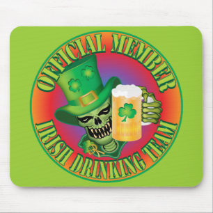Irish Drinking Team Skull Mouse Pad