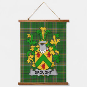 Irish Drought Coat of Arms Family Crest Hanging Tapestry