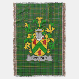 Irish Drought Coat of Arms Family Crest Ireland Throw Blanket