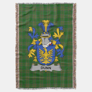 Irish Dunn or O_Dunn Coat of Arms Family Crest Ir Throw Blanket