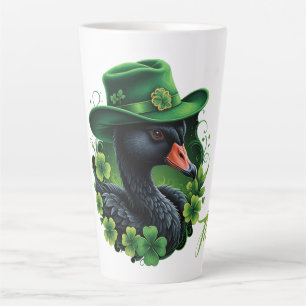 Irish Elegance, The Black Swan of St. Patrick Latte Mug