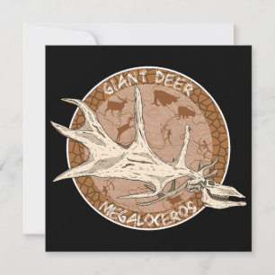 Irish Elk Paleoart Megaloceros Skull Invitation