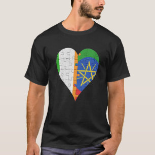 Irish Ethiopian Flag Heart T-Shirt