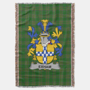  Irish Exham Coat of Arms Family Crest Ireland Throw Blanket