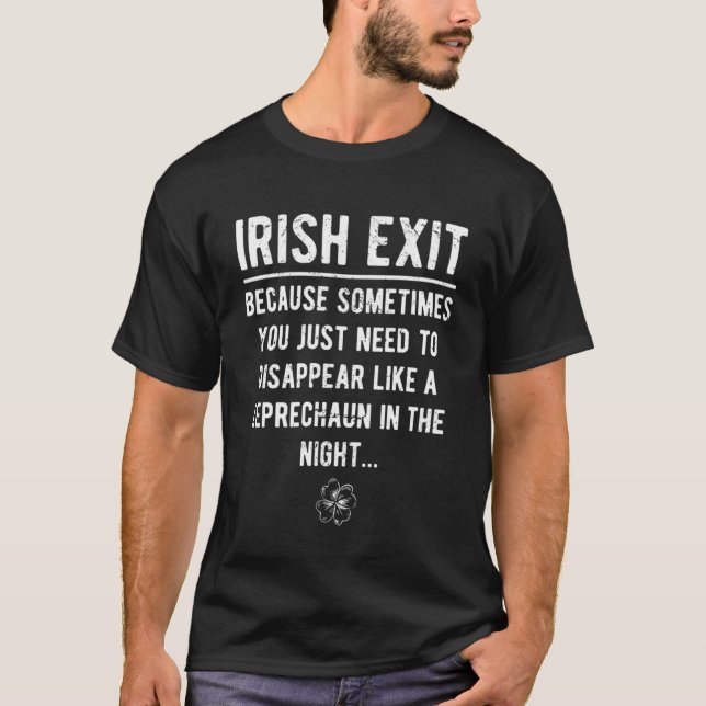Irish Exit Funny Saying Pullover Hoodie (Front)