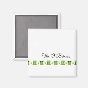 Irish Family Name Shamrock Green Hat Magnet