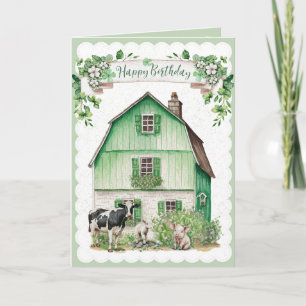 Irish Farmhouse   Green Barn   Carte d'anniversair