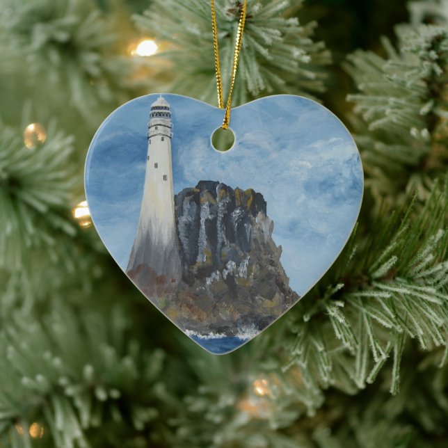 Irish Fastnet Lighthouse, County Cork, Ireland  Tr Ceramic Ornament (Tree)