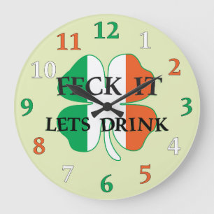 Irish Feck It Large Clock