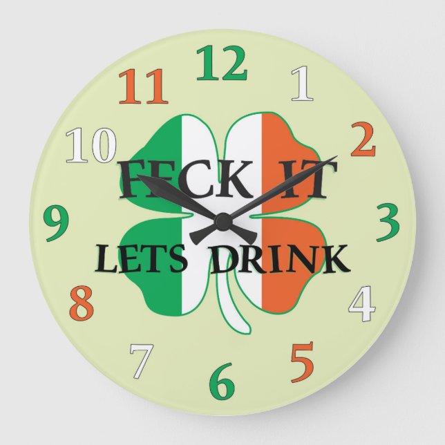 Irish Feck It Large Clock (Front)