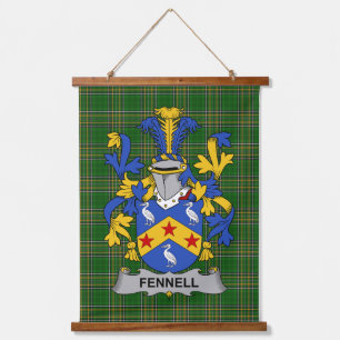 Irish Fennell or O_Fennell Coat of Arms Family Cre Hanging Tapestry