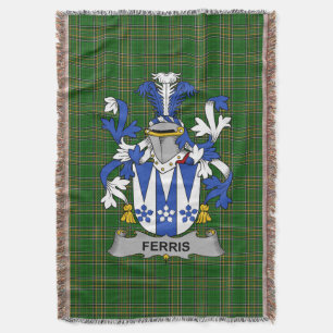 Irish Ferris Coat of Arms Family Crest Ireland Throw Blanket