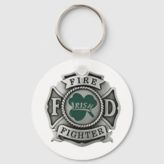 Irish Firefighter Badge Keychain