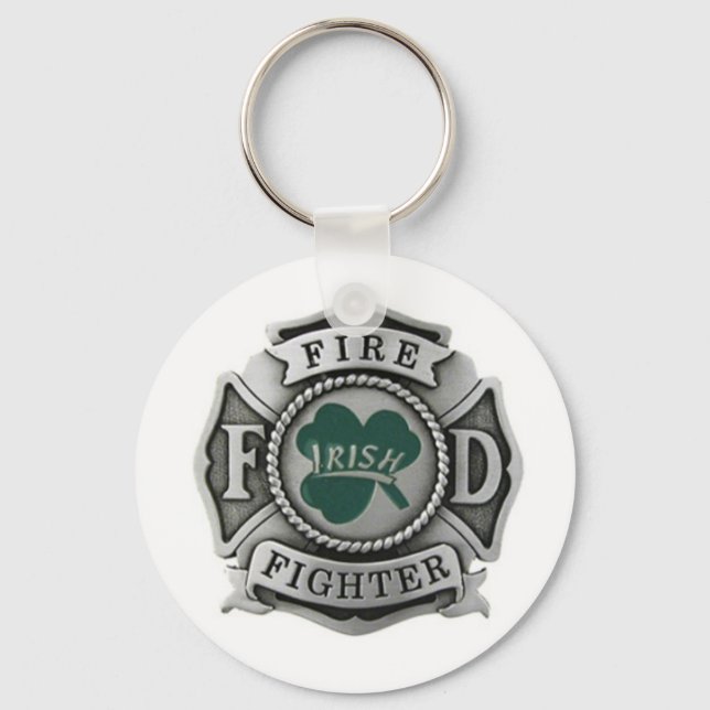 Irish Firefighter Badge Keychain (Front)