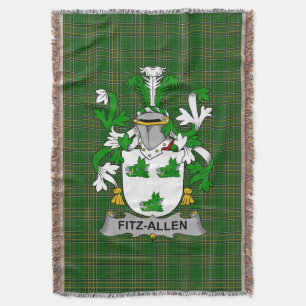 Irish Fitz-Allen Coat of Arms Family Crest Irelan Throw Blanket