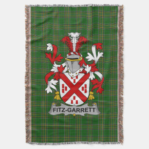 Irish Fitz-Garrett Coat of Arms Family Crest Irel Throw Blanket