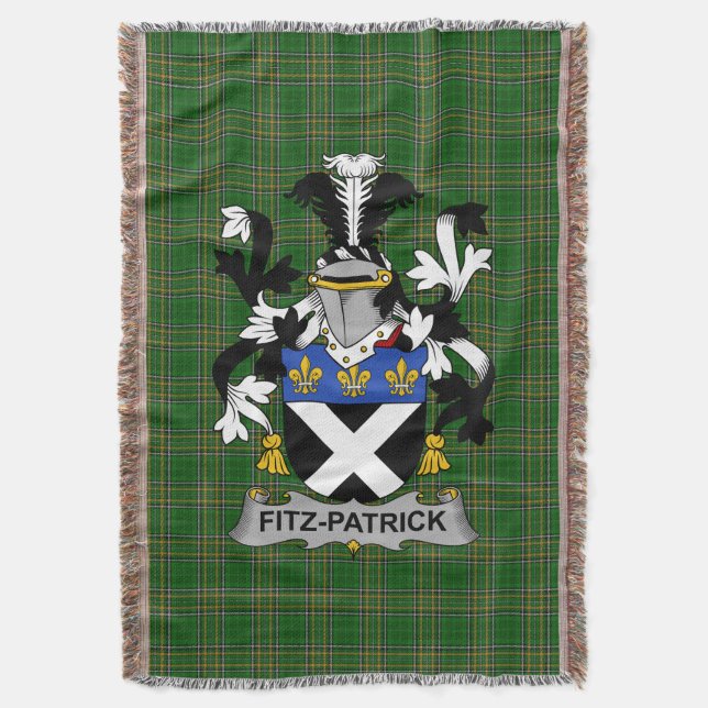  Irish Fitz-Patrick Coat of Arms Family Crest Irel Throw Blanket (Front Vertical)