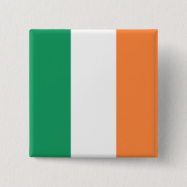 Irish Flag 2 Inch Square Button (Front)