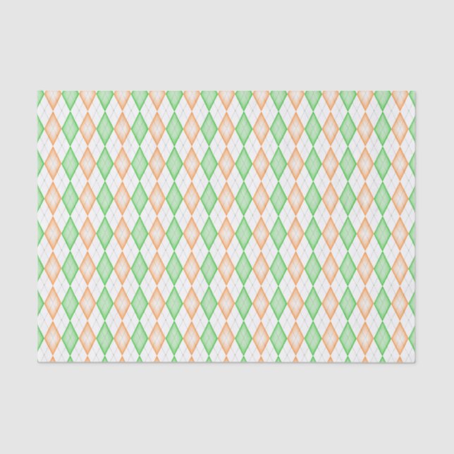 Irish Flag Argyle Tissue Paper (Front)