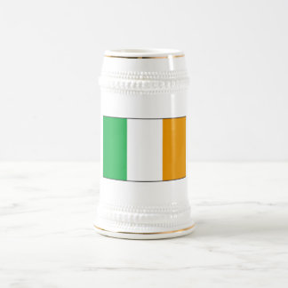 Irish Flag Beer Stein with Shamrocks
