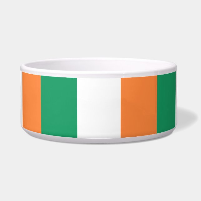 Irish Flag Ceramic Pet Bowl (Dogs/Cats) (Front)