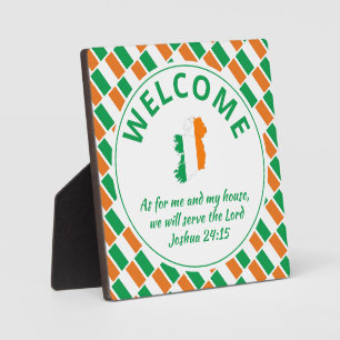 IRISH FLAG Christian Welcome Plaque