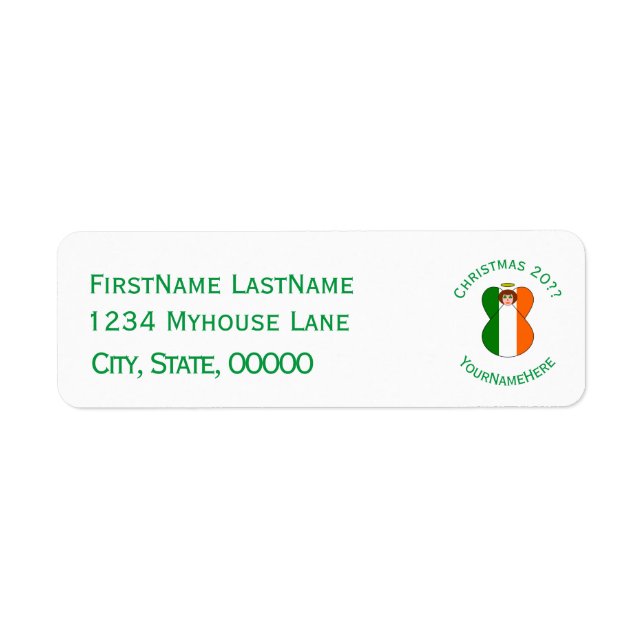 Irish Flag Christmas Angel Personalized (Front)