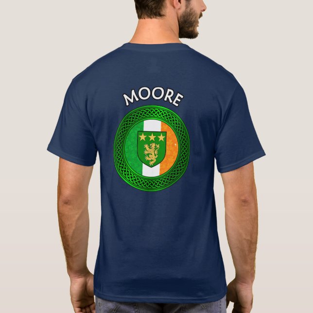 Irish Flag Clover Celtic Knot - Moore T-Shirt (Back)