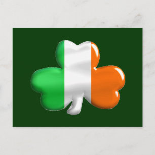 Irish Flag Clover Postcard