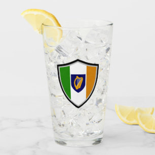 Irish flag-coat arms glass