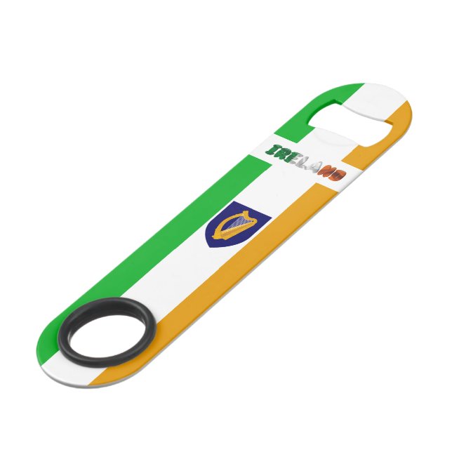 Irish flag-coat of arms bar key (Front Angled)