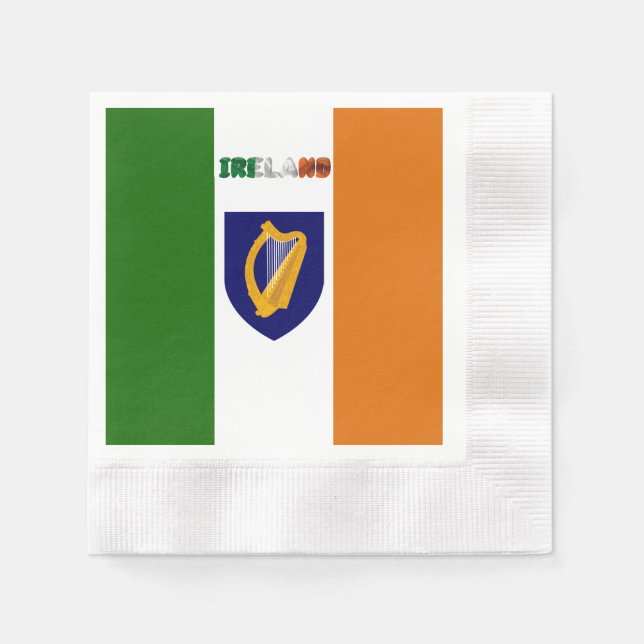 Irish flag-coat of arms napkin (Front)