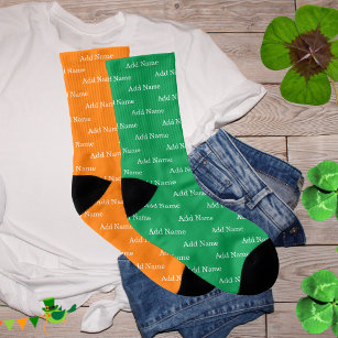 Irish Flag Colours Personalized St Patrick's Day Socks