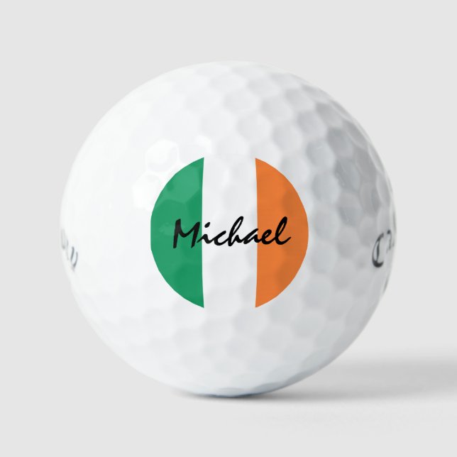Irish Flag Custom Name css gbcn Golf Balls (Front)