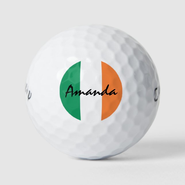 Irish Flag Custom Name cwb gbcnt Golf Balls (Front)